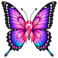 Breast Cancer Butterfly Sticker — Add-On