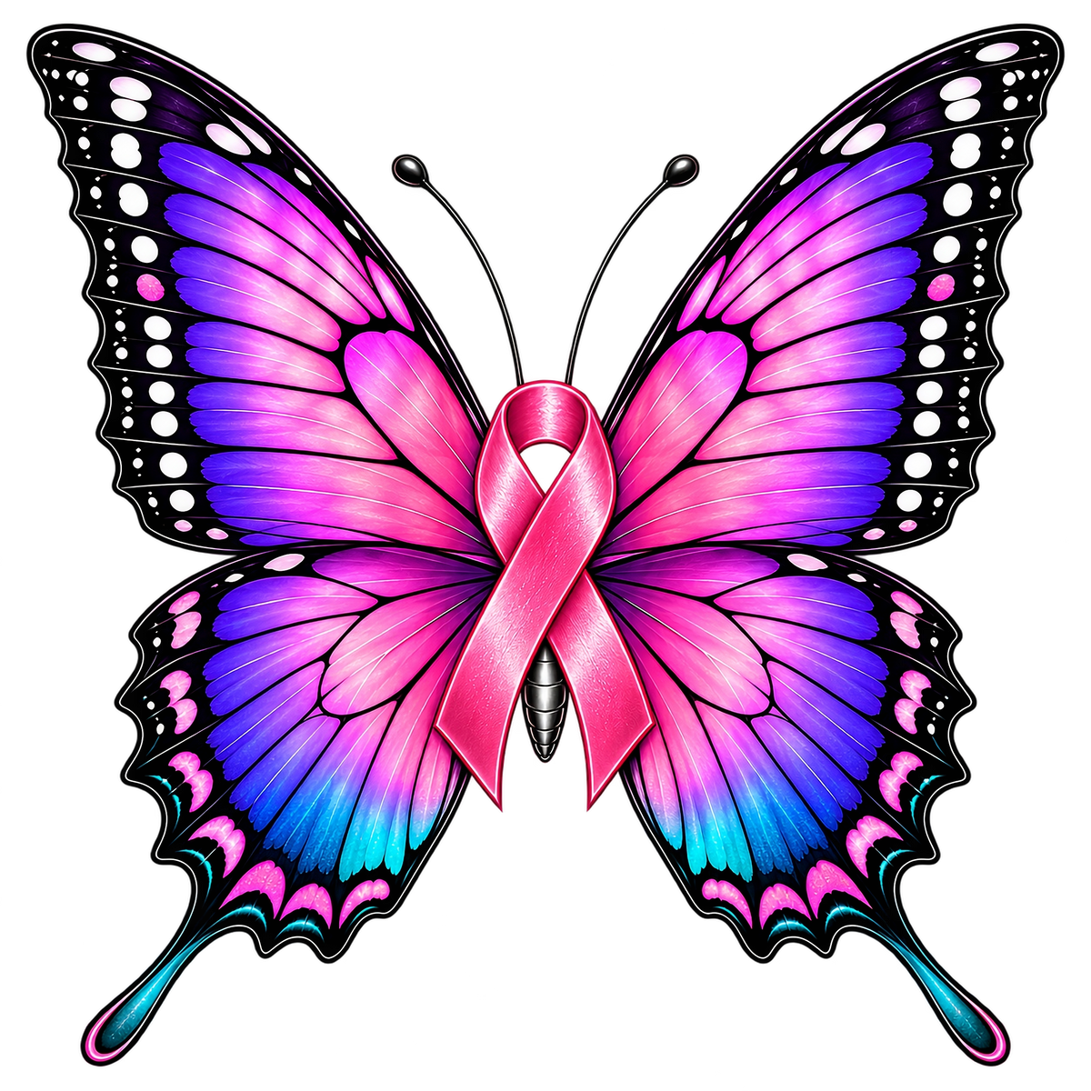 Breast Cancer Butterfly Sticker — Add-On